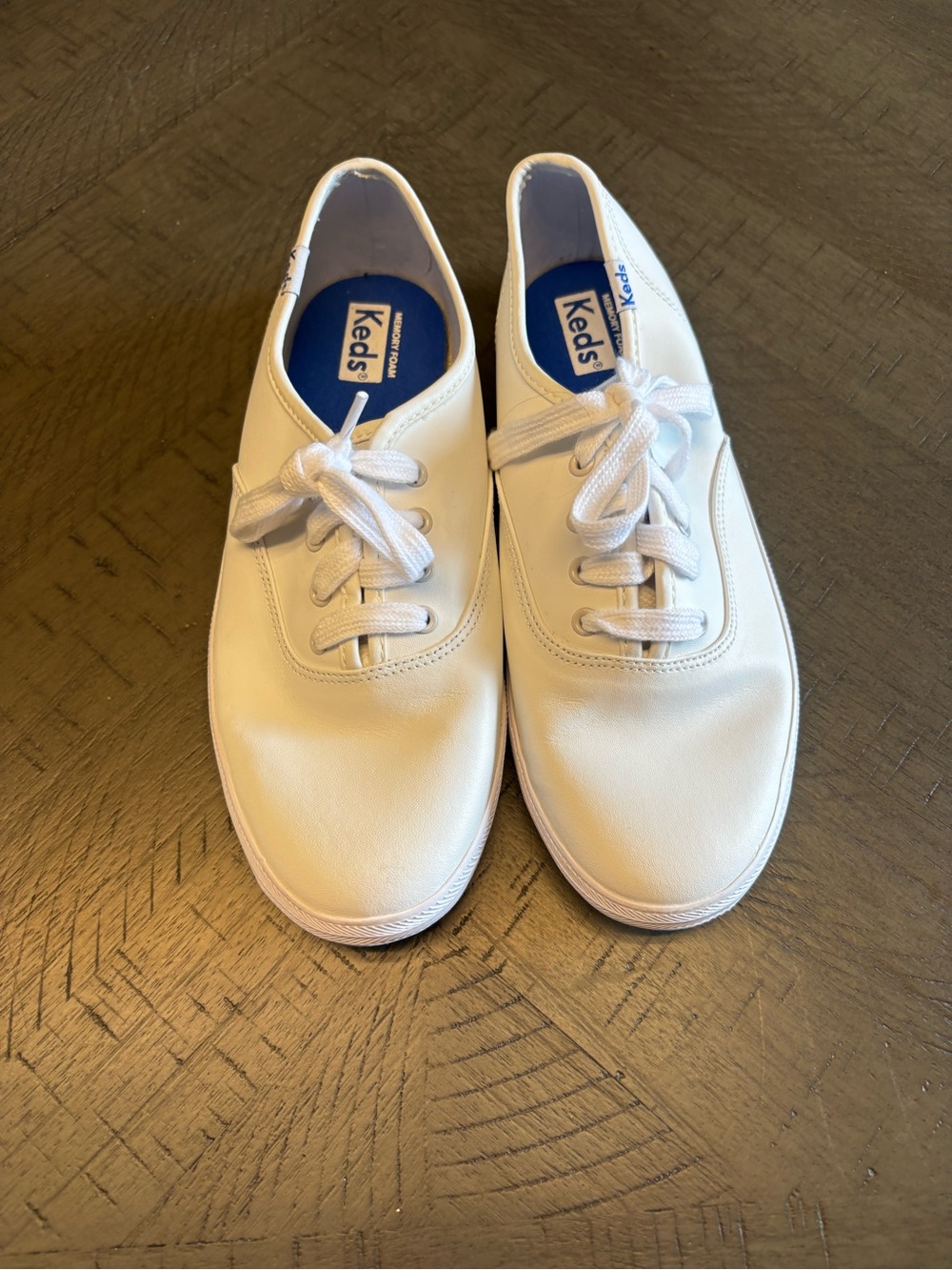 Keds White Canvas Lace-Up Sneakers